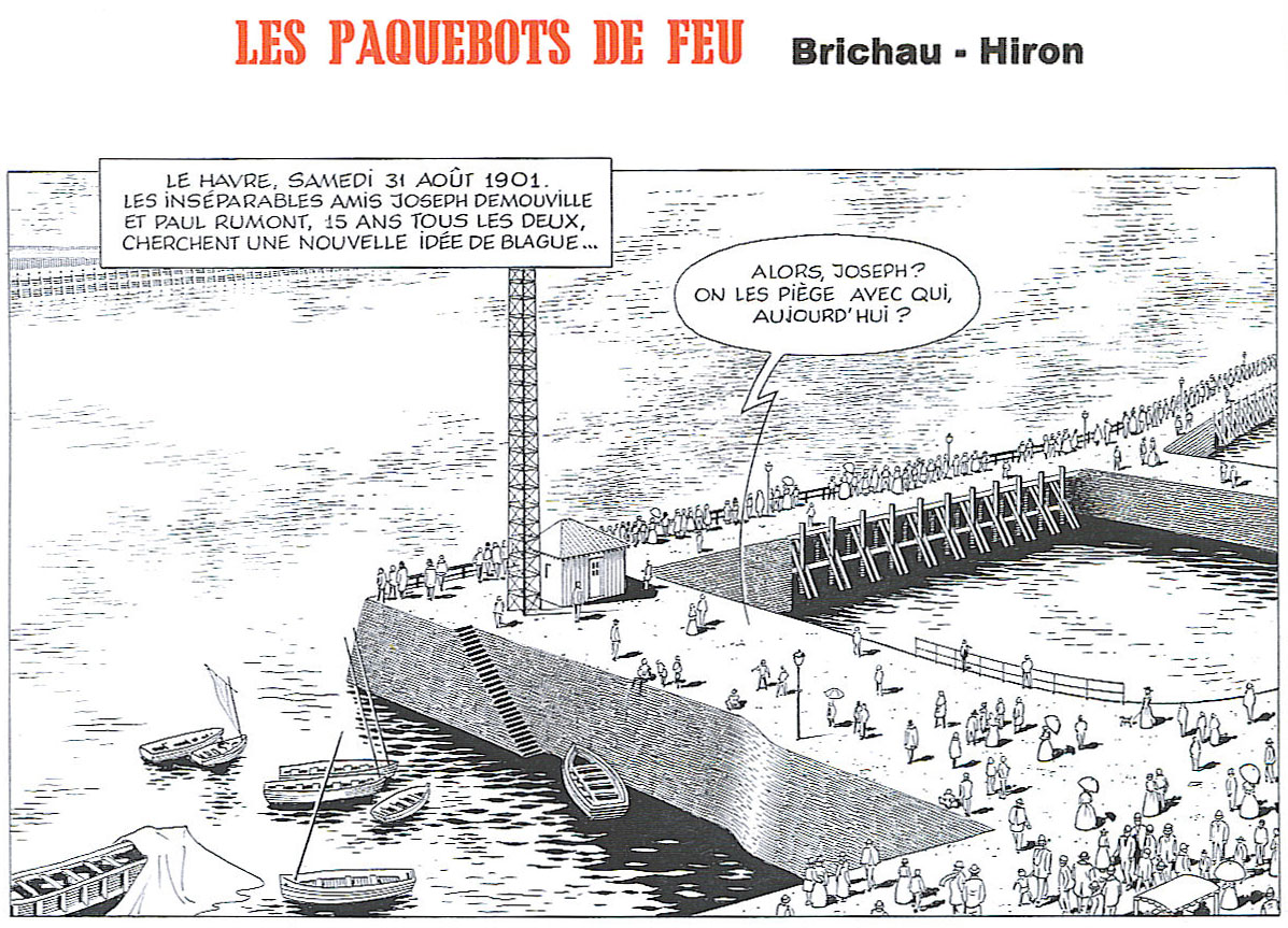 L'interprétation de Frank Brichau de la carte postale ci-dessus pour une case de l'album