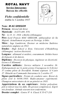 Fiche militaire de Kris